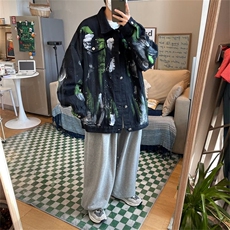 港风牛仔夹克男女ins潮牌高街外套春秋oversize痞帅衣服JK848-P65，男装夹克，星座1008