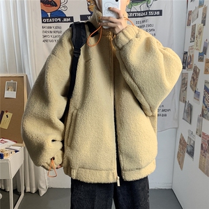 1羊羔毛棉衣外套男宽松加棉加厚ins大码情侣棉服7956P105控138图片