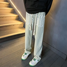 麻绳印花牛仔裤直筒B342-NK7003-P55，男装牛仔裤，电商B342
