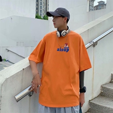 T恤慵懒百搭气质青年潮流ins常规圆领ins文艺男短袖上衣W146-P20，男装T恤，星座412-2