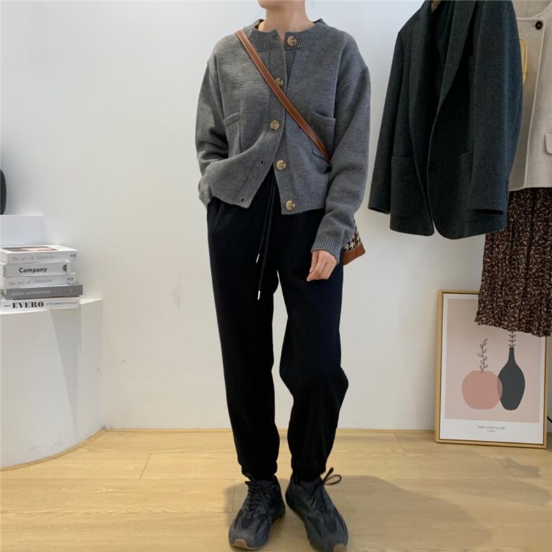 磨毛卫裤，裤型，女装休闲裤，素妮