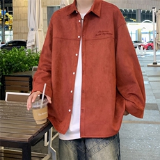 港风秋季时尚百搭宽松字母印花潮流衬衫外套S670P55控78，男装衬衫，电商A268A