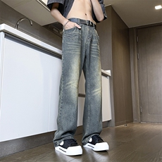 2024夏季新款舒适百搭美式牛仔裤男士直筒宽松长裤子K770-特批-45，男装牛仔裤，星座718-1
