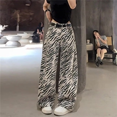 Liegee时尚潮流斑马纹印花窄口长裤显瘦百搭CHENSHOP设计师，男装休闲裤，四季星座505