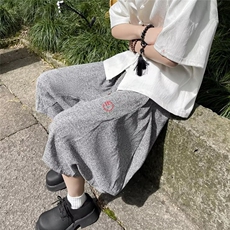 风刺绣七分裤男夏季宽松灯笼裤子新中式短裤1001-1-D947-P42，男装牛仔裤，星座1001-1