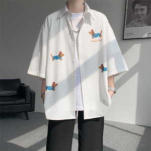 已下单CS1137-特批26 控58  夏季短袖印花速干冰丝大码外套衬衫图片