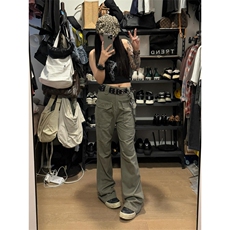 【网图有货】灰绿色工装裤欧美vibe裤子美式伐木裤GZK18LL-特P60，男装工装外套，星座1007（原301D）