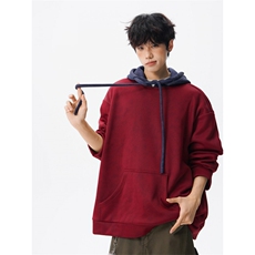 现货WY10166-特P48控88美式复古撞色解构拼接大码男宽松情侣卫衣，男装卫衣，电商A059