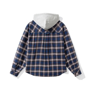 1格子大码M-5XL衬衫男大身棉帽子聚酯纤维CS77918P60控98图片
