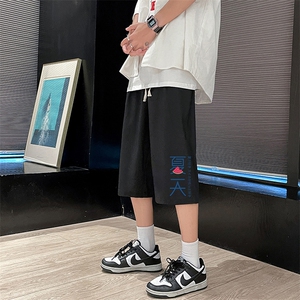 QK72192-P25冰丝七分裤男大码速干短裤男五分裤 港风图片