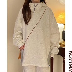 W9807-特P53美式oversize连帽卫衣男女秋冬加厚宽松立领外套，男装卫衣，电商D310B