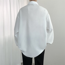 港风长袖简约衬衫春秋潮牌宽松休闲痞帅百搭印花衬衣男CS1108-P33，男装衬衫，星座308B-2