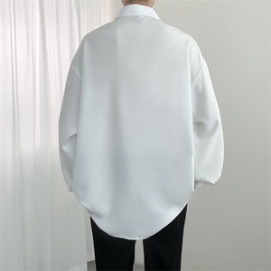 港风长袖简约衬衫春秋潮牌宽松休闲痞帅百搭印花衬衣男CS1108-P33图片