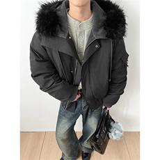 [现货座山雕羽绒服]连帽毛领加厚保暖休闲外套5D1200TP220368，男装羽绒服，电商A102