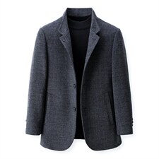 男式装2023春秋季新款商务时尚休闲百搭西装中年纯色款西服外套，男装西服，电商B212（原钱塘6029）