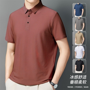夏季新款无痕短袖Polo衫冰丝锦氨T恤HS1168-P38图片