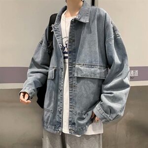 2021春秋季大口袋工装水洗牛仔衣外套开衫夹克 601-1-F92图片