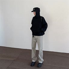 美式高街cleanfit脏灰色廓形休闲裤男女直筒微喇潮流vibe风裤子，男装休闲裤，星座410-7
