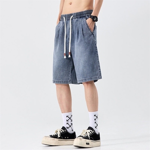 天丝牛仔短裤男夏季薄款2025新款宽松莱赛尔休闲五分裤Z9837-P45图片