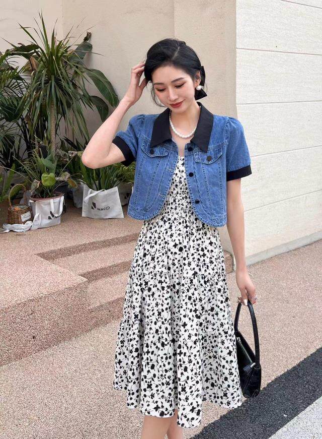 [现货]牛仔两件套连衣裙，四色、三码，女装连衣裙，依柏璐(1F)