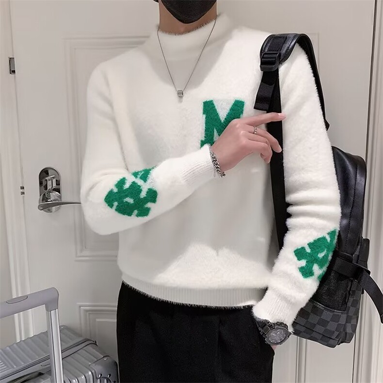 半高领毛衣男潮牌韩版痞帅线衣秋季休闲内搭打底针织衫S579/P64图片