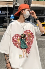 欧美式小女孩创意印花短袖t恤夏高克重半袖体恤XZ514-2-1300-P28，男装T恤，星座514-2(原B239)