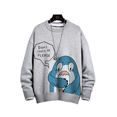 1日系圆领宽松中性情侣潮流大码M-5XL印花毛衣男7785P55加绒P70，男装针织衫/毛衣，星座226-2