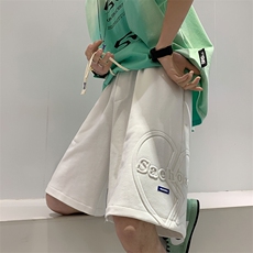 港风情侣2023夏季3D钢印休闲短裤五分裤卫裤DK22820-P45，男装休闲裤，电商A042