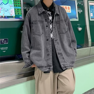 牛仔外套男秋季潮牌休闲夹克港风宽松学生工装上衣服JK140P58