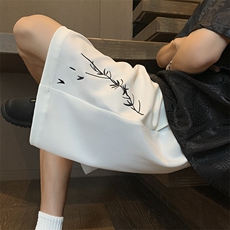 2924新款中式刺绣竹子冰丝短裤宽松M~4XLXZ604-DK206-P35控48，男装牛仔裤，星座604