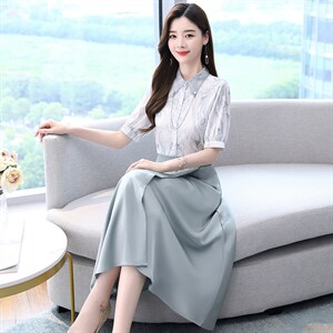 {现货主推款}2025年夏季新款时尚套装简约大气高贵优雅,女装套装/套裙,尚娜萱