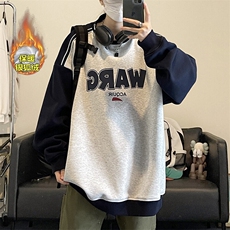 特批P45无差价冬新华棉青少年银狐绒加绒加厚圆领卫衣男W470J加绒，男装卫衣，电商A001