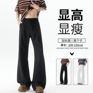 美式高街弯刀裤微喇裤子男款190cm115高个子加长直筒西裤KZ060P50图片