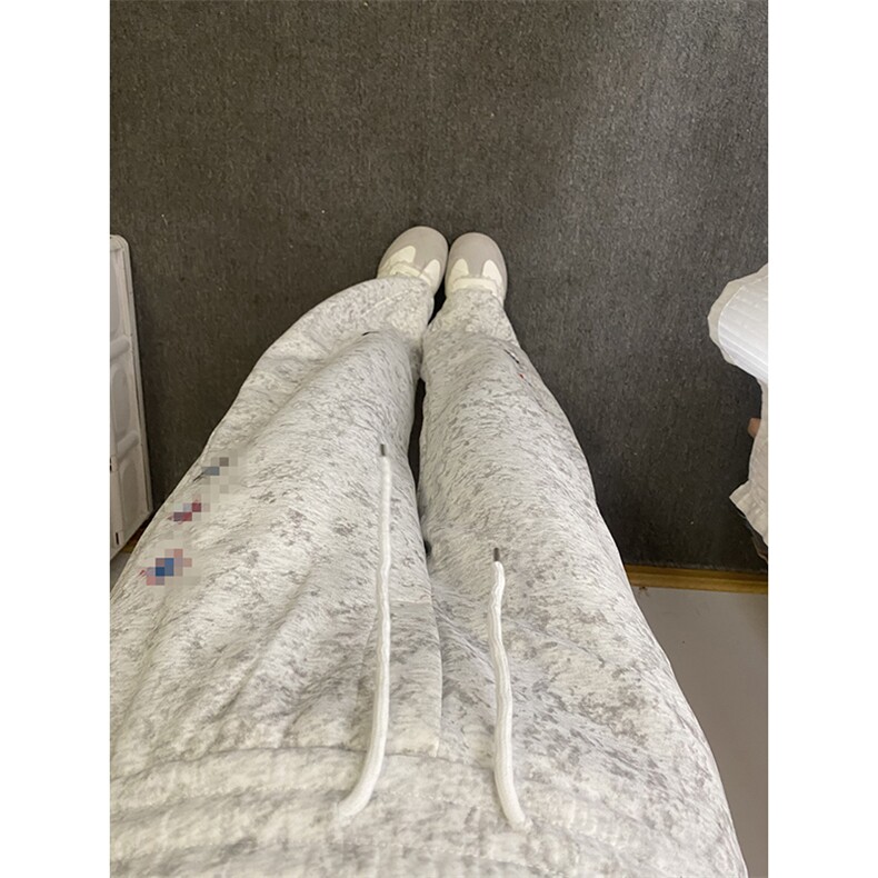 春装高品质扎染刺绣工艺弯刀卫裤男重磅复古垂感休闲运动裤阔腿裤,男装休闲裤,电商A486