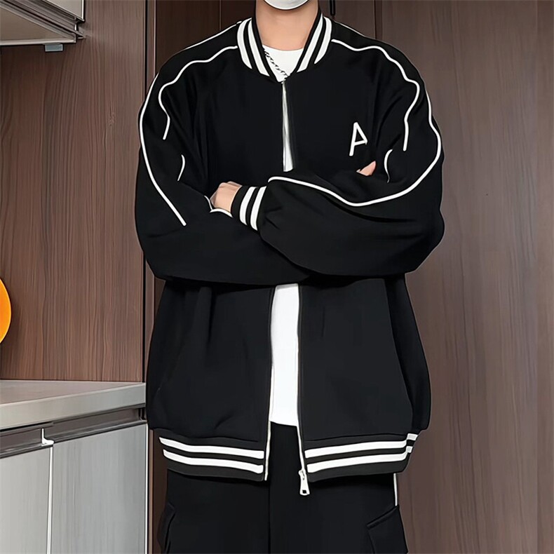 WY208/P75春装新款高品质不起球刺绣卫衣男立领棒球服潮外套,男装卫衣,电商基地A050