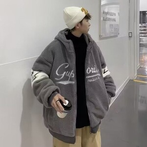 气质日系慵懒新款潮流文艺流行时尚百搭简约上衣羊羔绒外套图片