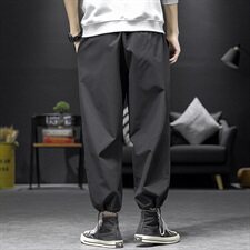 2021春季大码男日系沙发墙宽松潮流抽绳束脚九分休闲裤K2021-P35，男装休闲裤，电商A001