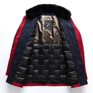 唐装毛领羽绒服套装风90白鸭羽绒服可脱卸内胆外套TF823-P235图片
