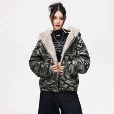 2025日系冬季大毛领保暖防风棉衣派克服外套男女同款XY2519-P95，男装棉衣，星座717