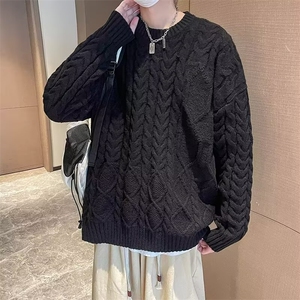 麻花毛衣男秋冬季2024新款内搭长袖套头绞花针织打底上衣MY06/P54图片