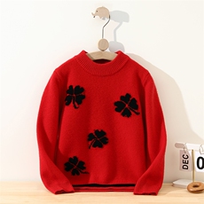 新款百搭四叶草印花,童装儿童羊毛衫,冰晶童装,清河羊绒市场 新款百搭四叶草印花,童装儿童羊毛衫,冰晶童装,清河羊绒市场