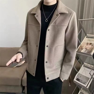 6650翻领新款外穿简约潮厚款标准青春流行百搭ins潮流男长袖夹克图片