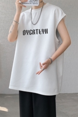 短袖背心男夏季新款港风宽松鹿皮绒圆领套头大码坎肩T9933-P19，男装背心/马甲，星座214-3