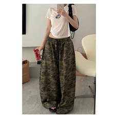 【现货】D5313-特批42美式复古抽绳阔腿迷彩裤男女宽松百搭长裤，男装休闲裤，星座603-2