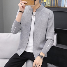 9604毛衣男韩版青年立领拉链男士针织开衫纯色毛线衣薄款外套，男装针织衫/毛衣，电商D310（原电商305）
