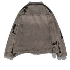 美式高街设计感破洞牛仔外套高级潮牌港风夹克网图JK89172-P70，男装工装外套，星座302B-2
