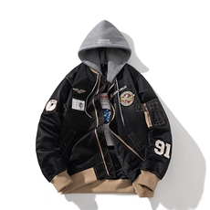 黑色【春秋薄款】带帽可脱