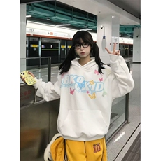 5272-P55立体蝴蝶/原版印花/后包领宽松卫衣薄款，女装卫衣/绒衫，星座617A-2