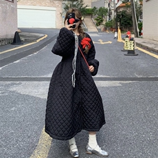 A570-P108长款菱格棉服新款棉袄超好看外套潮，男装棉衣，星座911