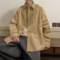 春秋季衬衫男韩版潮流港风日系帅气长袖工装衬衣外套CS006-P35，男装衬衫，星座308B-1